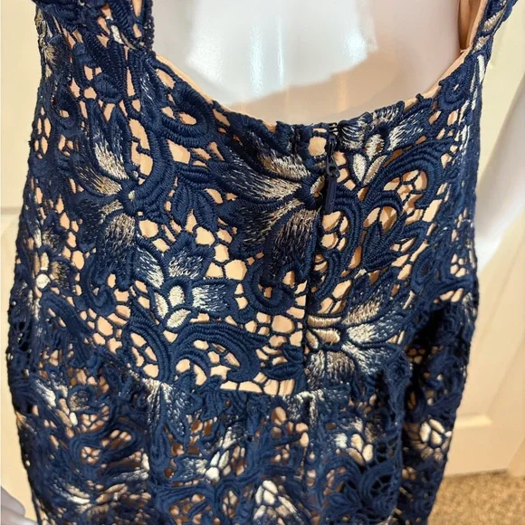 Adelyn Rae Navy and Cream Lace Mini Dress - Picture 5 of 6